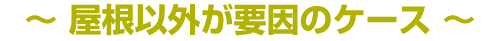 屋根自体が要因のケース