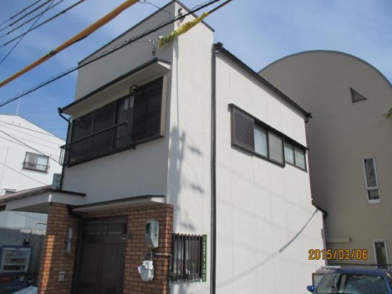 大阪市生野区生野東　Ｔ様邸 外壁ガイナ塗装・屋根漆喰工事