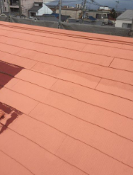 屋根ガイナ塗装１回目(中塗り)  