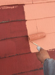 屋根ガイナ塗装１回目(中塗り)  