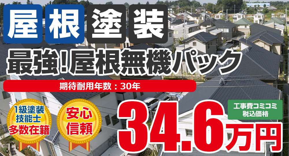 最強！屋根無機パック塗装 税込34.6万円