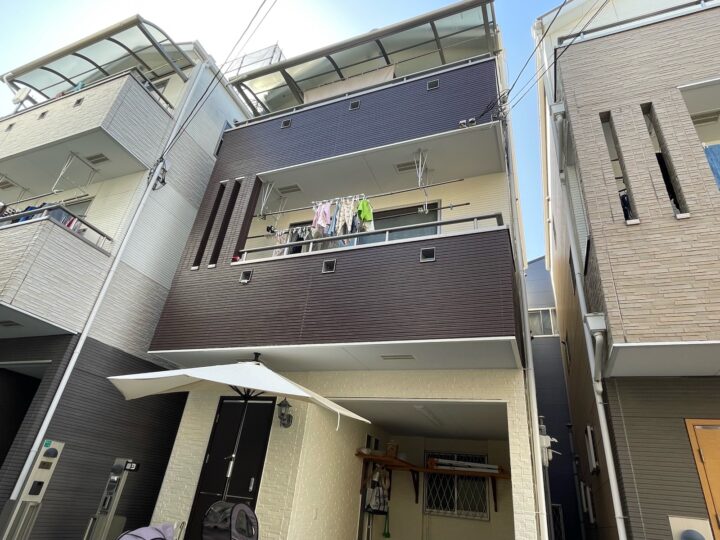 大阪市東成区深江北1丁目　N様邸　外壁塗装工事、屋根カバー工事