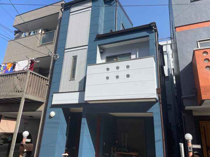 大阪市東住吉区桑津4丁目　K様邸　外壁塗装工事、屋根カバー工事