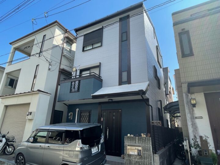 兵庫県西宮市北名次町　U様邸　外壁塗装工事、屋根工事、防水工事