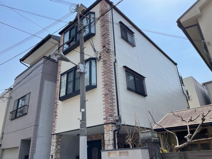大阪市天王寺区松ヶ鼻町　N様邸　外壁塗装工事、屋根カバー工事