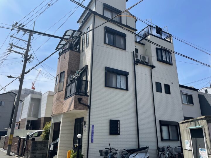 大阪市福島区海老江3丁目　K様邸　外壁塗装工事、屋根塗装工事