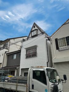 大阪市東成区神路3丁目　M様邸　外壁塗装工事、雨樋交換工事