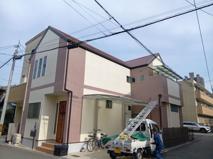 大阪市鶴見区放出東3丁目 N社様 外壁塗装工事、屋根塗装工事、防水工事