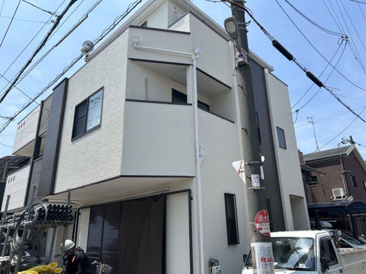 大阪市鶴見区放出東3丁目　N様邸　外壁塗装工事、屋根塗装工事、防水工事